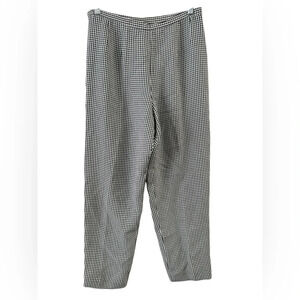 Ann Taylor high waisted black and white plaid straight leg crop pants